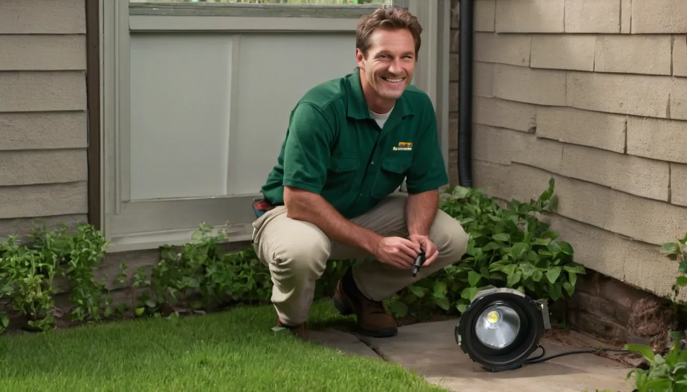 Friendly pest control provider talking with a homeowner at the front door of a frame house in Schaumburg